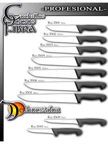 cuchillos profesionales  y deshuesadores oficio fibra