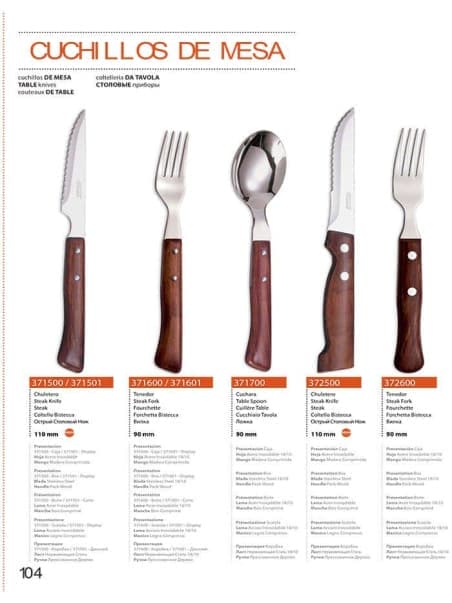 cuchillos y tenedores de mesa de ARCOS