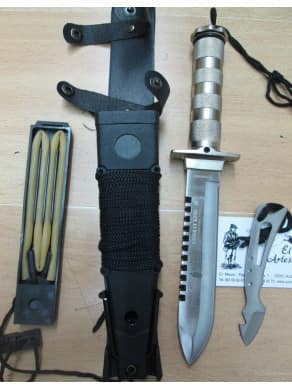 NOVEDAD COMBAT KING II PLATA CUCHILLO DE SUPERVIVENCIA COMBAT II PLATA