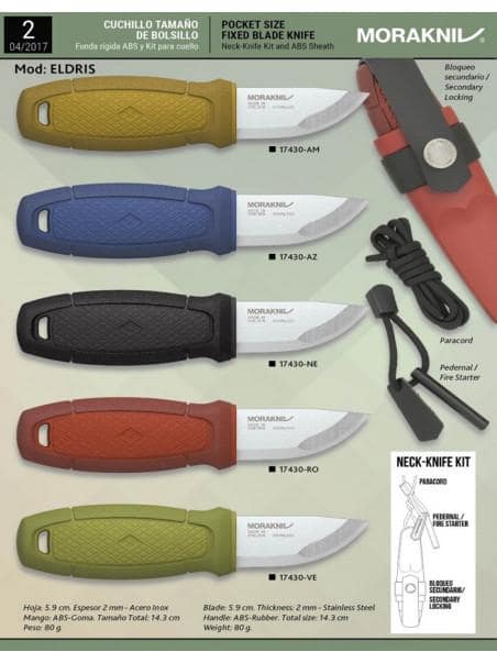 NOVEDAD MORAKNIV ELDRIS PEDERNAL Y PARACORD