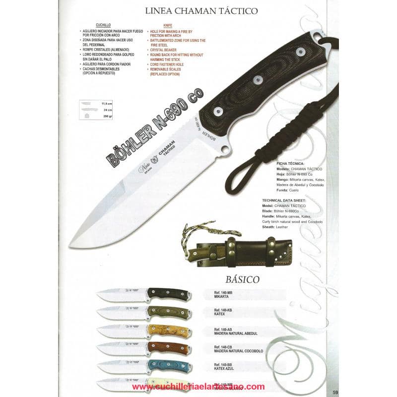 CUCHILLO LINEA CHAMAN TÁCTICO BOHLER N690 CO NIETO CUCHILLO LINEA CHAMAN TÁCTICO BOHLER N690 CO NIETO