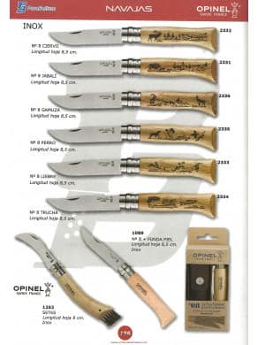 NAVAJA DIBUJO OPINEL O NAVAJA SETAS O OPINEL CON FUNDA